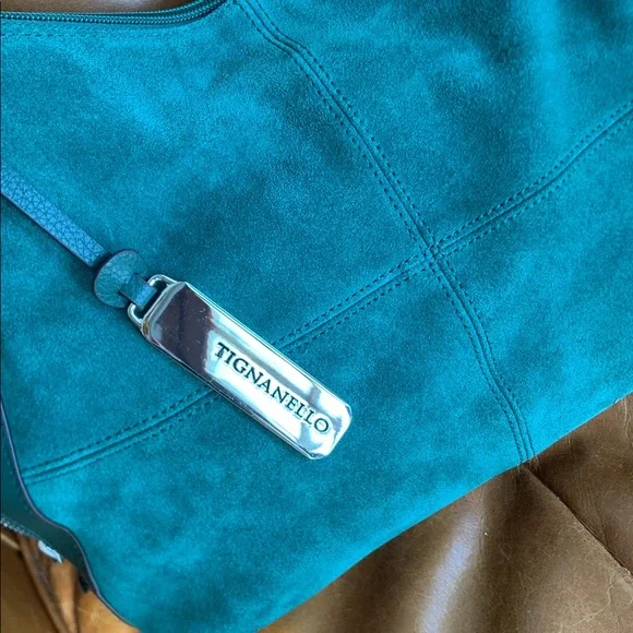 NWT Tignanello Suede Zip Slouch shoulder handbag - Picture 3 of 13